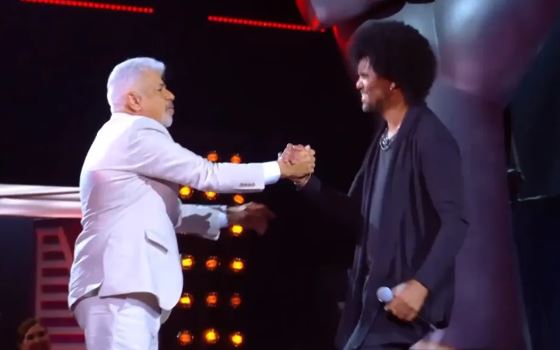 Ivan Barreto, de Uberlândia, escolheu o Time Lulu Santos no The Voice Brasil — Foto: TV Globo/Reprodução