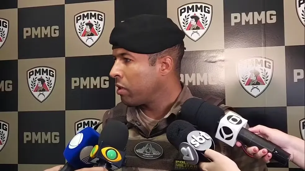 Tenente Weverton, da PM, falou sobre a ocorrência no início da noite de quarta-feira (11) — Foto: Reprodução/TV Integração