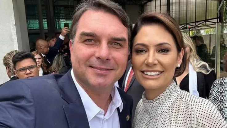 Flávio e Michelle Bolsonaro - Foto: Reprodução/Redes Sociais 